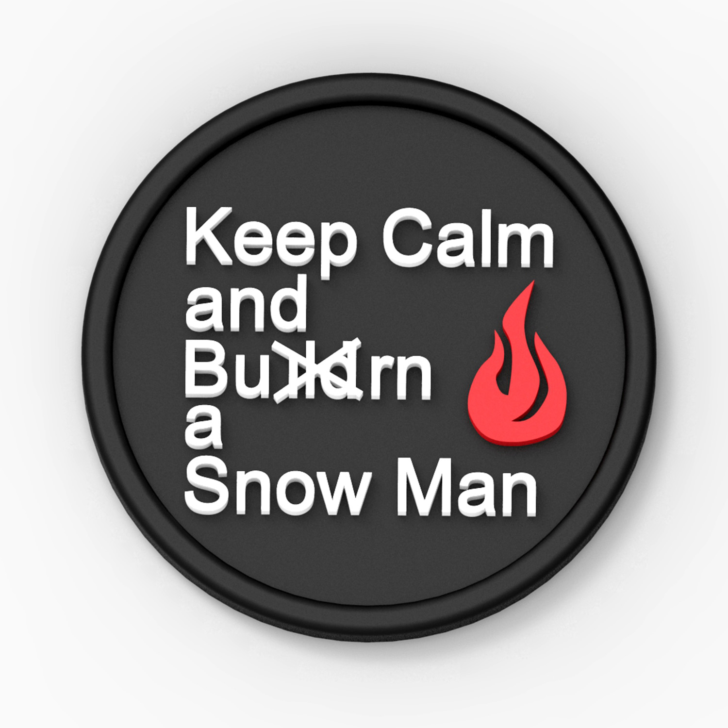 burn snow man day art 3D print model - Mito3D