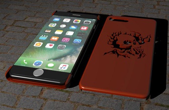 yanan kafatası temalı iphone ve ARTI durumda sanat burningskull iphonesevenplus 3d print model - Mito3D