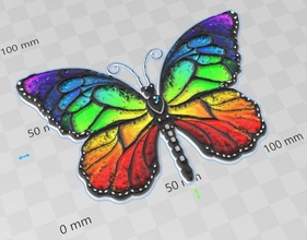 butterfly art colorwithxyz xyzprinting 3d print model - Mito3D