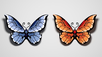 butterfly 3 art color design 3d print model - Mito3D