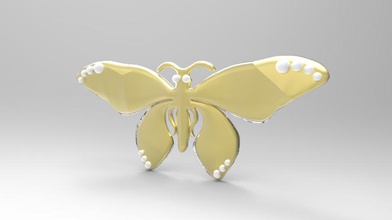 mariposa broche de la moda pin mujer 3d print model - Mito3D