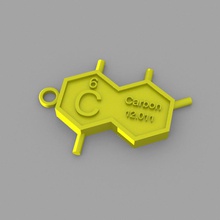 c - carbon fashion elements keyrings periodic table 3d print model - Mito3D