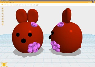 cake topper - rabbit1 a arte de cor coelho 3d print model - Mito3D