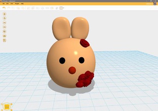 cake topper - rabbit2 a arte de cor coelho 3d print model - Mito3D