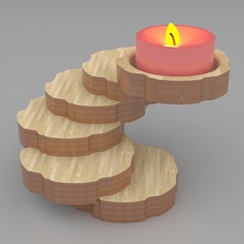 supporto di candela 2 articoli per la casa portacandele 3d print model - Mito3D