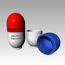 capsula, pillola del contenitore di alimento articoli per la casa backtoschool capsula cibo test rito 3d print model - Mito3D