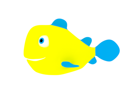karikatür balık o3d hayvan renk oyuncak 3d print model - Mito3D