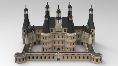 castelo - de chambord a arte chateau o famoso frança 3d print model - Mito3D
