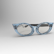 chat-lunettes de la mode des lunettes cadre femme 3d print model - Mito3D