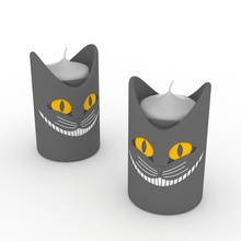 gatto supporto di candela b articoli per la casa cat halloween titolare 3d print model - Mito3D