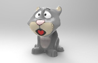 gato toon brinquedos animais dos desenhos animados cat de cor animal estimação 3d print model - Mito3D
