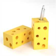 cheese brush pot art 3d print model - Mito3D