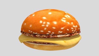 cheese burger - Spielzeug Farbe 3d print model - Mito3D