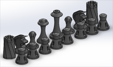 Schach-Brett - Spielzeug board Schach voll set 3d print model - Mito3D