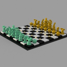 Schach-Brett - Spielzeug Schach mind games 3d print model - Mito3D