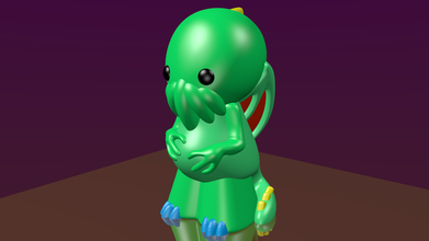chibi cthulhu lovecraft pawn toys toy 3d print model - Mito3D