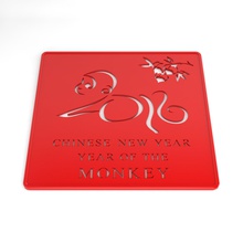 chinese new year kids stencil 6 education monkey 3d print model - Mito3D
