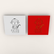 chinese new year silhouette picture 10 art monkey 3d print model - Mito3D