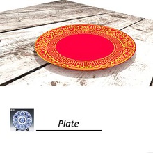 chinese plate housewares 2018 color new year red dog 3d print model - Mito3D