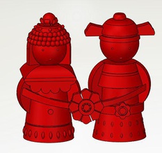 chinois de mariage----personnes art 3d print model - Mito3D