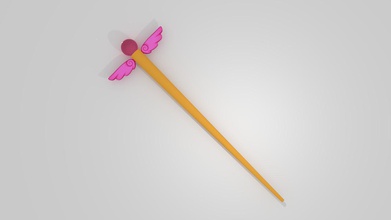 chopstick hair accessory angel wing fashion pin 3d print model - Mito3D