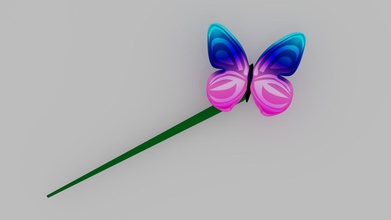 chopstick hair accessory butterfly fashion pin 3d print model - Mito3D