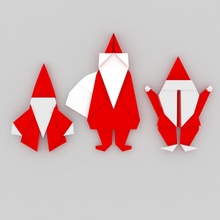 Natal origami decoração utilidades domésticas 3d print model - Mito3D
