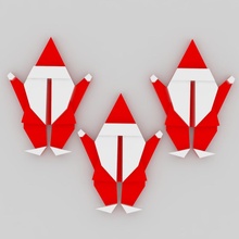 Weihnachten Origami Santa Dekoration Haushaltswaren claus 3d print model - Mito3D