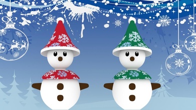 christmas snowman art color 3d print model - Mito3D