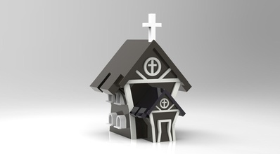 church toys cross display toy 3d print model - Mito3D