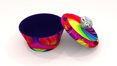 círculo de joyeria la moda color el diamante arco iris 3d print model - Mito3D