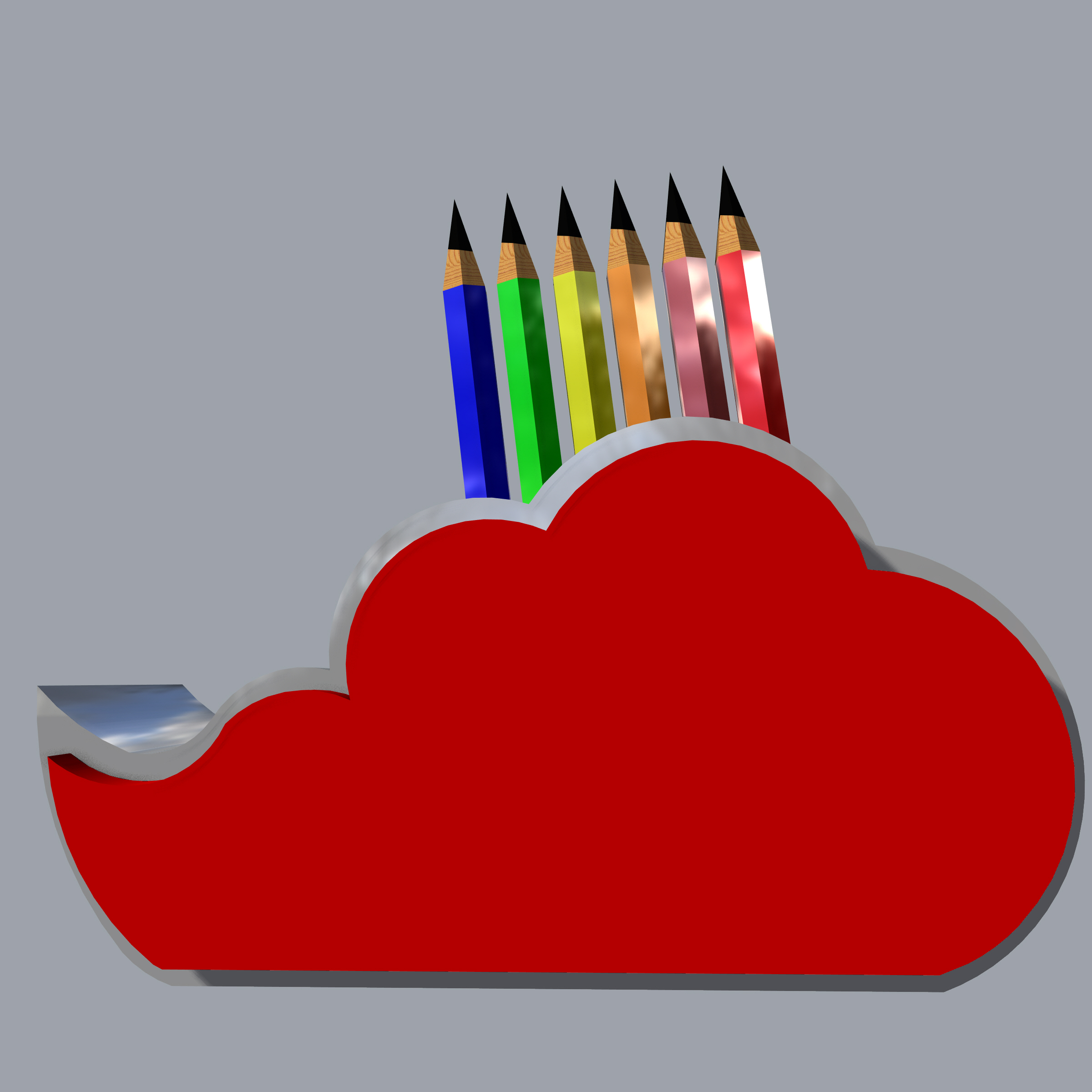 cloud-Bleistift 2 office cloud Bleistift 3D print model - Mito3D