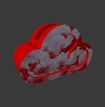 cloud pencil organizer 2 red office color mixed bag textures 3d print model - Mito3D