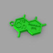 cn - copernicium key-ring moda elementi portachiavi tavola periodica 3d print model - Mito3D