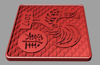 montaña rusa de la onu artículos para el hogar 2017 pollo año nuevo chino en gallo 3d print model - Mito3D