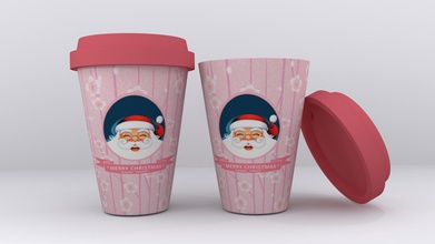 coffee christmas cup housewares color 3d print model - Mito3D