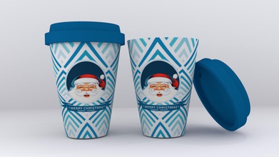 coffee christmas cup housewares color 3d print model - Mito3D