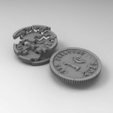 moneda de puzzle los juguetes perdido centavo día 3d print model - Mito3D