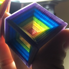 Farbe-cube - lila Kunst Farbe mixed bag mixedbag test tinkercad 3d print model - Mito3D