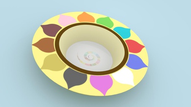 colorido girassol recipiente utilidades domésticas de cor kid 3d print model - Mito3D