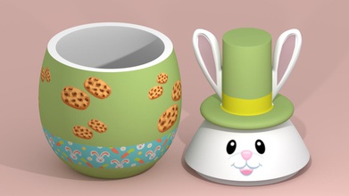 cookie jar easter bunny housewares color colors 3d print model - Mito3D