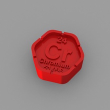 cr - krom blok eğitim kimya elemanları periyodik tablo 3d print model - Mito3D
