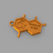 cr - chrome porte-clés de la mode éléments un trousseau clés tableau périodique 3d print model - Mito3D