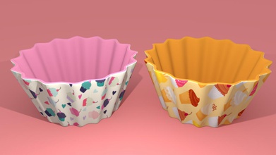 cupcake cup artículos para el hogar color de la copa 3d print model - Mito3D