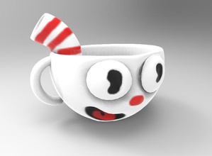 cuphead utilidades domésticas dos desenhos animados de cor taça figurine engraçado jogo artigos para o lar 3d print model - Mito3D