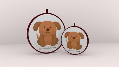 cute lucky dog keychain fashion charms color 3d print model - Mito3D