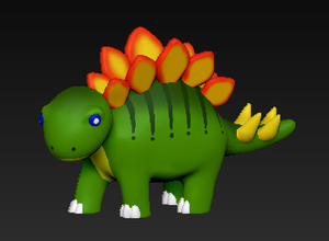 bonito stegosaurus brinquedos de cor figurinhas 3d print model - Mito3D