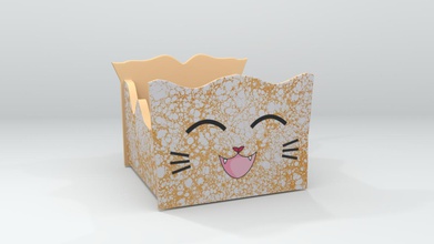cutie cat organizer office color 3d print model - Mito3D