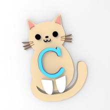cutie chat les jouets alphabet de puzzle 3d print model - Mito3D