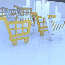 cyber monday shopping cart Kunst cyber-Montag 3d print model - Mito3D
